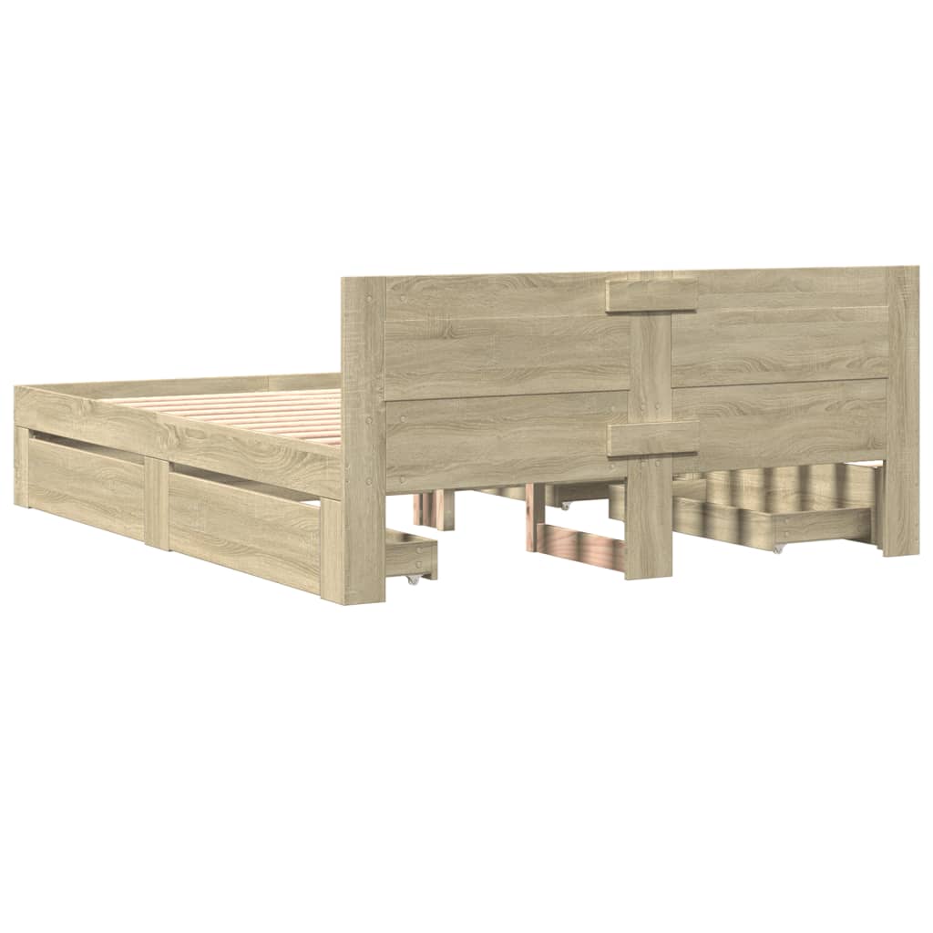 Giroletto Testiera Rovere Sonoma 160x200 cm Legno Multistrato | homemem39