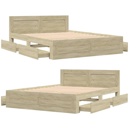 Giroletto Testiera Rovere Sonoma 160x200 cm Legno Multistrato