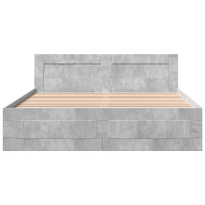 Giroletto Testiera Grigio Cemento 160x200 cm Legno Multistrato | homemem39