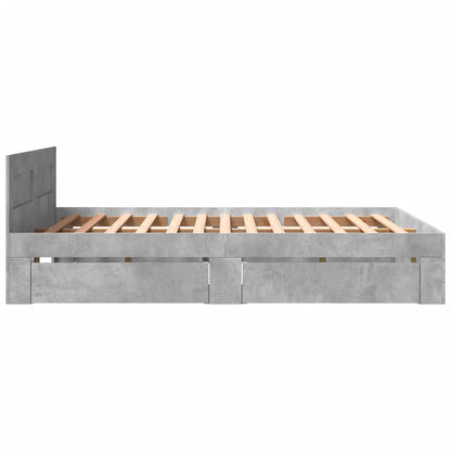 Giroletto Testiera Grigio Cemento 160x200 cm Legno Multistrato | homemem39