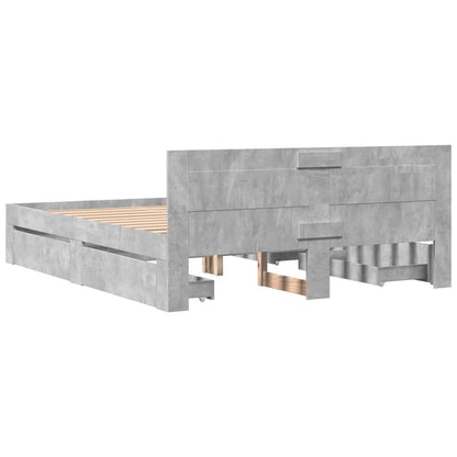 Giroletto Testiera Grigio Cemento 160x200 cm Legno Multistrato | homemem39