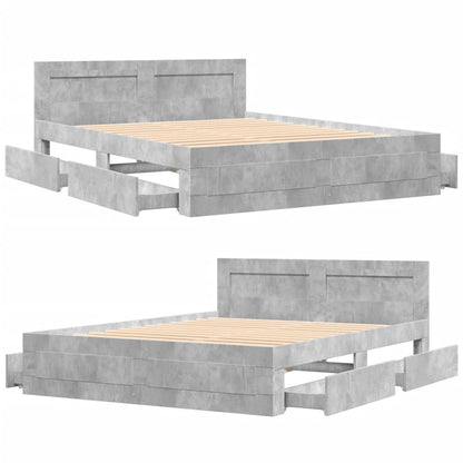 Giroletto Testiera Grigio Cemento 160x200 cm Legno Multistrato | homemem39