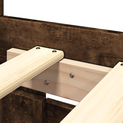 Giroletto con Testiera Rovere Fumo 160x200 cm Legno Multistrato