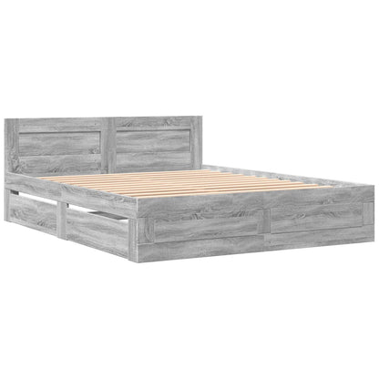 Giroletto Testiera Grigio Sonoma 160x200 cm Legno Multistrato | homemem39