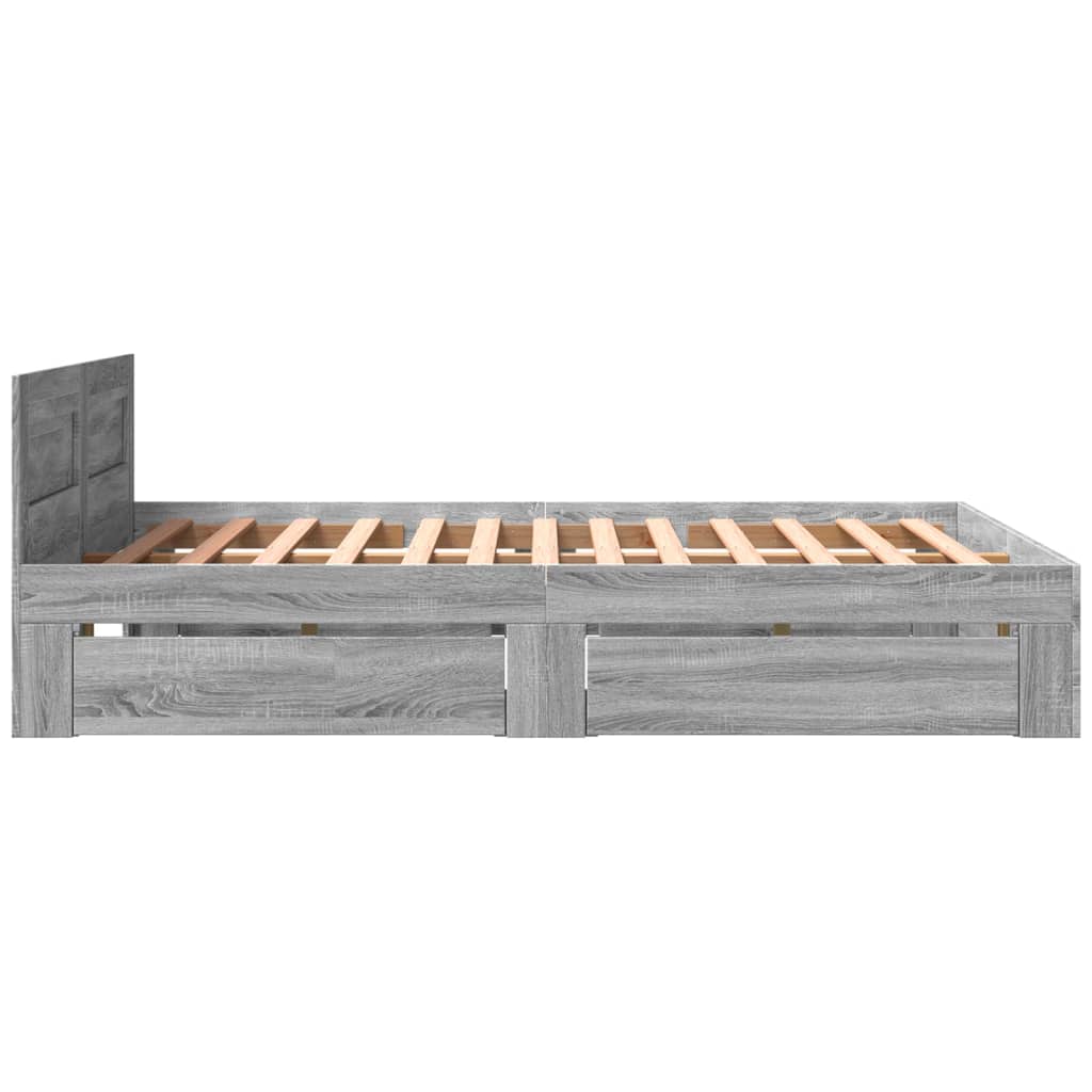 Giroletto Testiera Grigio Sonoma 160x200 cm Legno Multistrato | homemem39