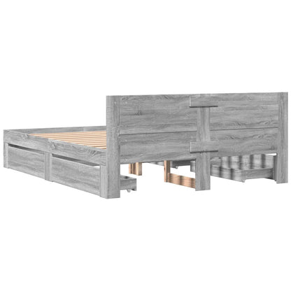 Giroletto Testiera Grigio Sonoma 160x200 cm Legno Multistrato | homemem39