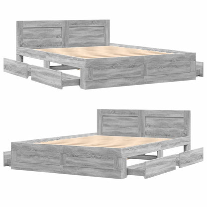 Giroletto Testiera Grigio Sonoma 160x200 cm Legno Multistrato | homemem39