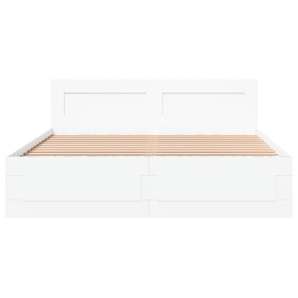 Giroletto con Testiera Bianco 150x200 cm in Legno Multistrato | homemem39