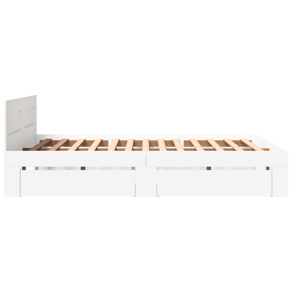 Giroletto con Testiera Bianco 150x200 cm in Legno Multistrato | homemem39