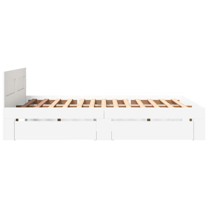 Giroletto con Testiera Bianco 150x200 cm in Legno Multistrato | homemem39