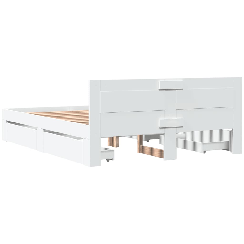 Giroletto con Testiera Bianco 150x200 cm in Legno Multistrato | homemem39