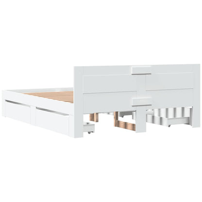Giroletto con Testiera Bianco 150x200 cm in Legno Multistrato | homemem39
