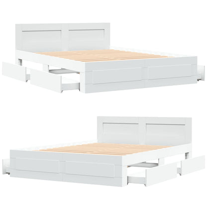 Giroletto con Testiera Bianco 150x200 cm in Legno Multistrato | homemem39