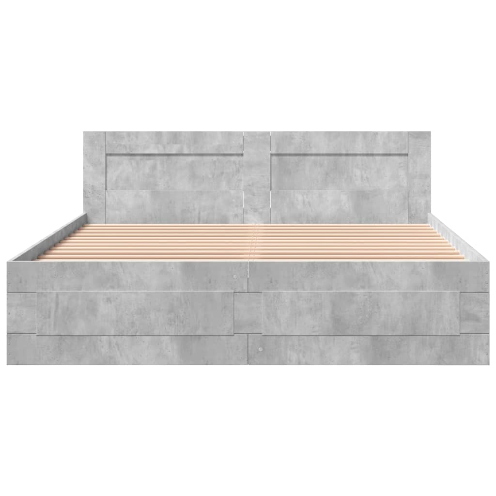 Giroletto Testiera Grigio Cemento 150x200 cm Legno Multistrato | homemem39