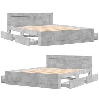 Giroletto Testiera Grigio Cemento 150x200 cm Legno Multistrato | homemem39