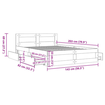 Giroletto con Testiera senza Materasso Bianco 140x200 cm | homemem39