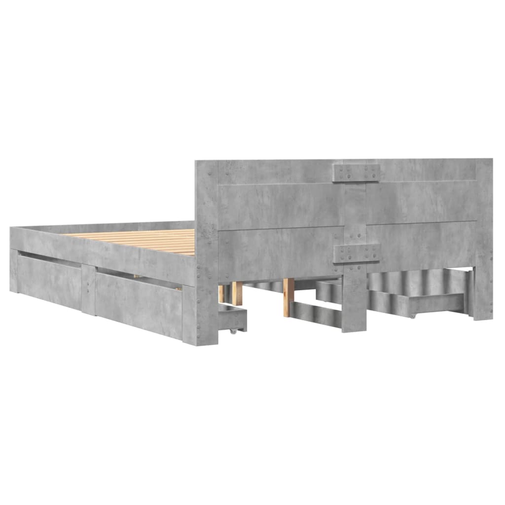 Giroletto Testiera Grigio Cemento 140x200 cm Legno Multistrato | homemem39