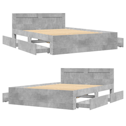 Giroletto Testiera Grigio Cemento 140x200 cm Legno Multistrato