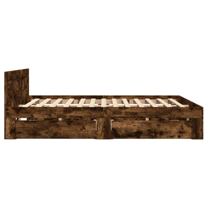Giroletto con Testiera Rovere Fumo 140x200 cm Legno Multistrato | homemem39