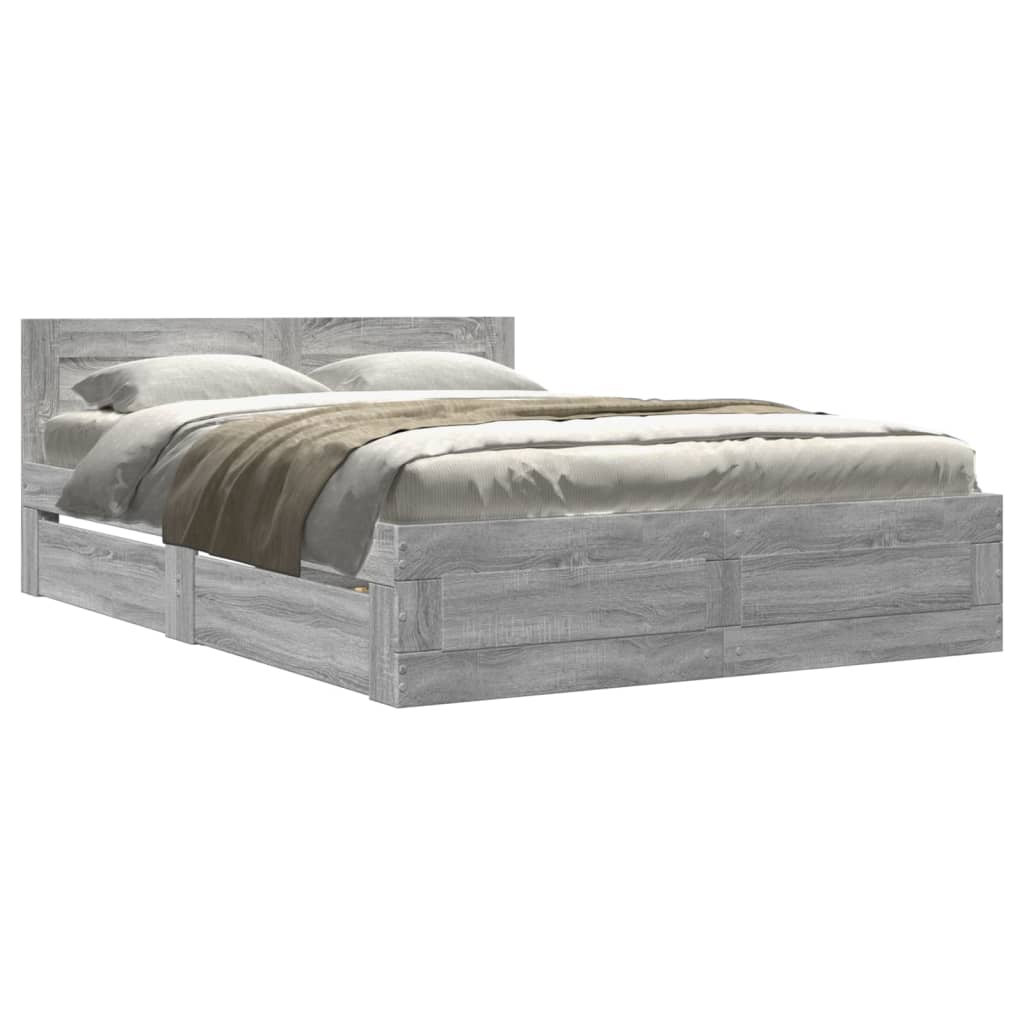 Giroletto Testiera Grigio Sonoma 140x200 cm Legno Multistrato | homemem39