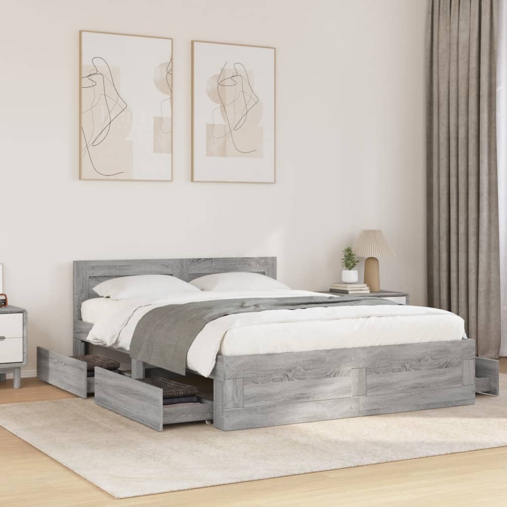Giroletto Testiera Grigio Sonoma 140x200 cm Legno Multistrato | homemem39