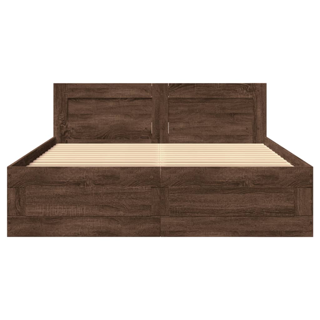 Giroletto Testiera Rovere Marrone 140x200 cm Legno Multistrato
