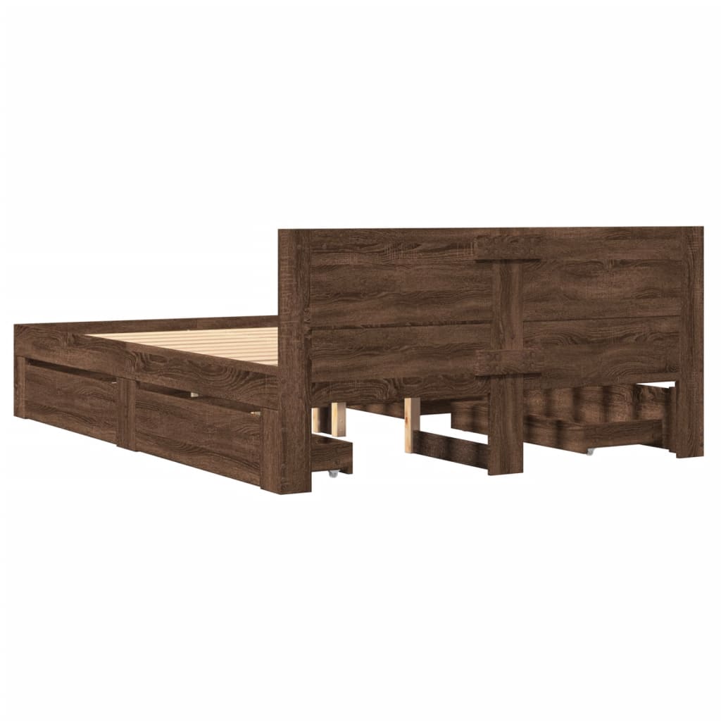 Giroletto Testiera Rovere Marrone 140x200 cm Legno Multistrato