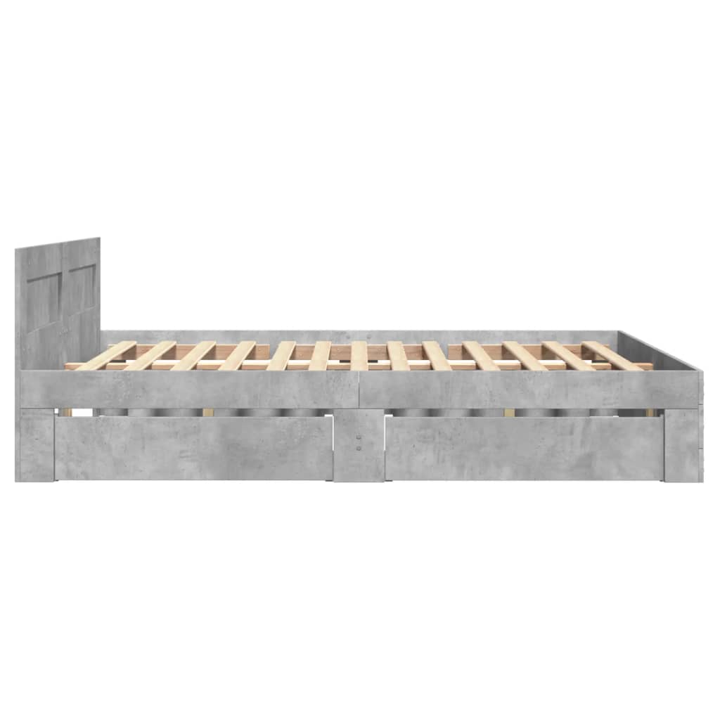 Giroletto Testiera Grigio Cemento 120x200 cm Legno Multistrato