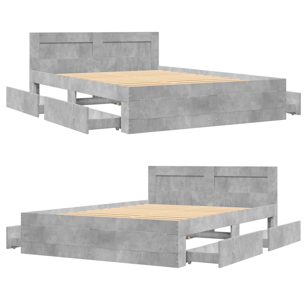 Giroletto Testiera Grigio Cemento 120x200 cm Legno Multistrato