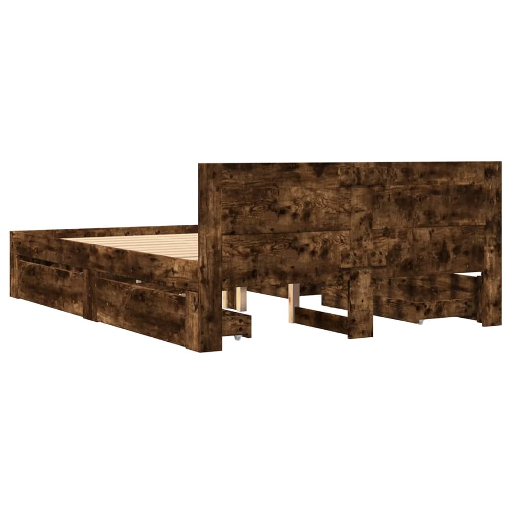 Giroletto con Testiera Rovere Fumo 120x200 cm Legno Multistrato | homemem39