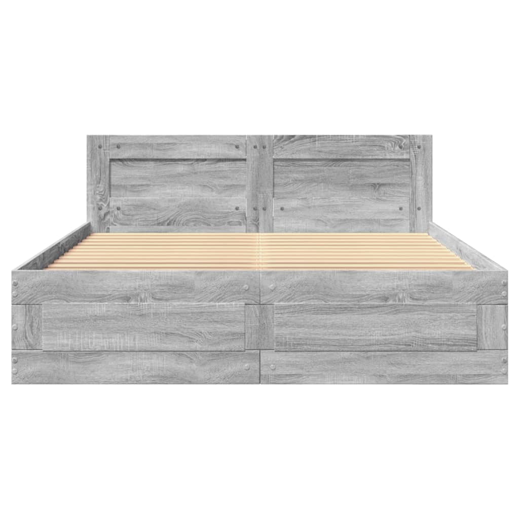 Giroletto Testiera Grigio Sonoma 120x200 cm Legno Multistrato | homemem39