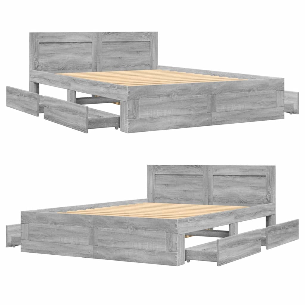 Giroletto Testiera Grigio Sonoma 120x200 cm Legno Multistrato