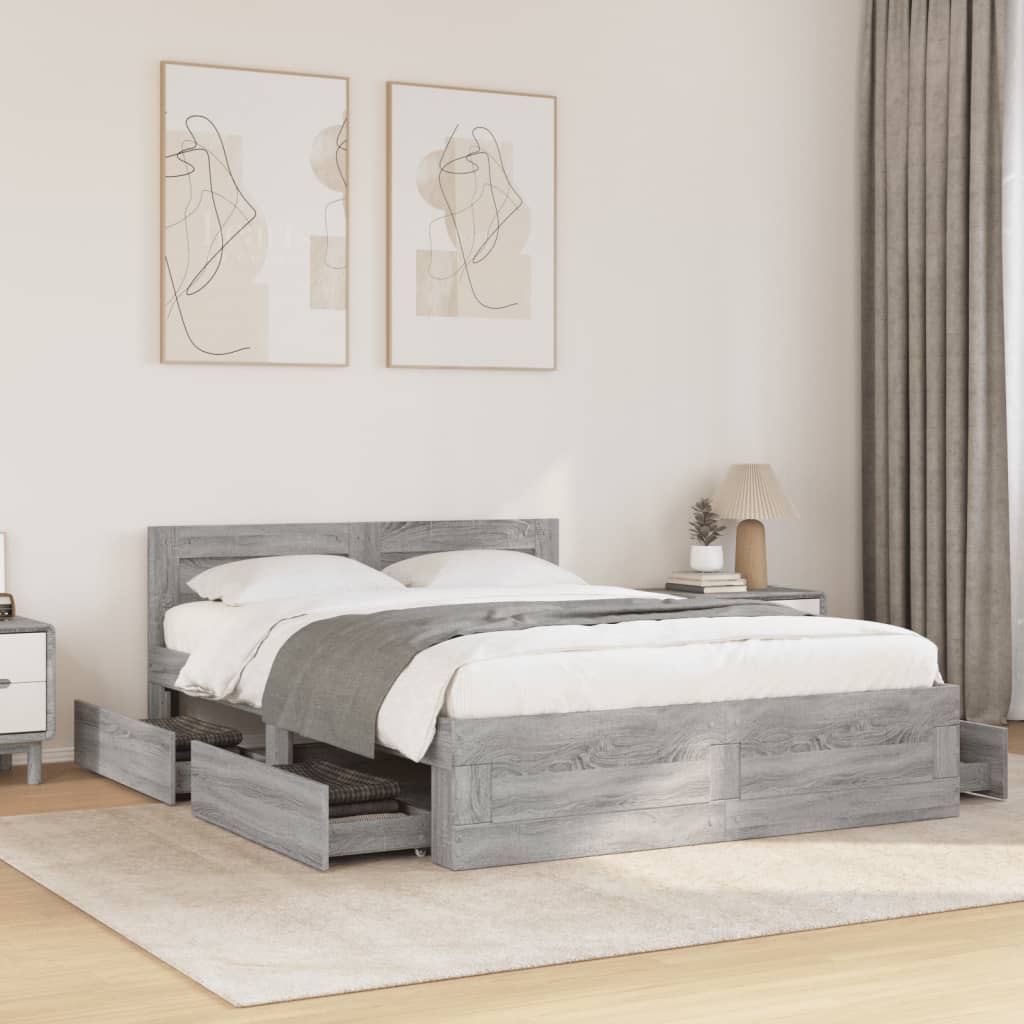 Giroletto Testiera Grigio Sonoma 120x200 cm Legno Multistrato | homemem39