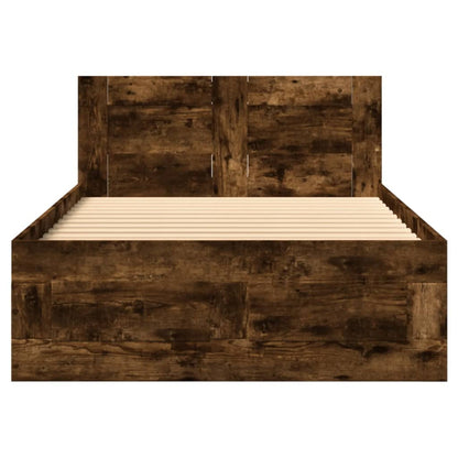 Giroletto con Testiera Rovere Fumo 100x200 cm Legno Multistrato