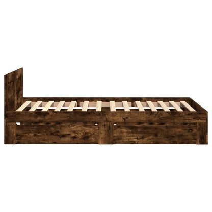 Giroletto con Testiera Rovere Fumo 100x200 cm Legno Multistrato