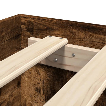 Giroletto con Testiera Rovere Fumo 100x200 cm Legno Multistrato