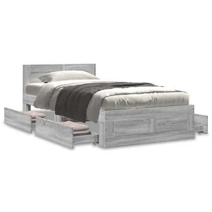 Giroletto Testiera Grigio Cemento 90x200 cm Legno Multistrato