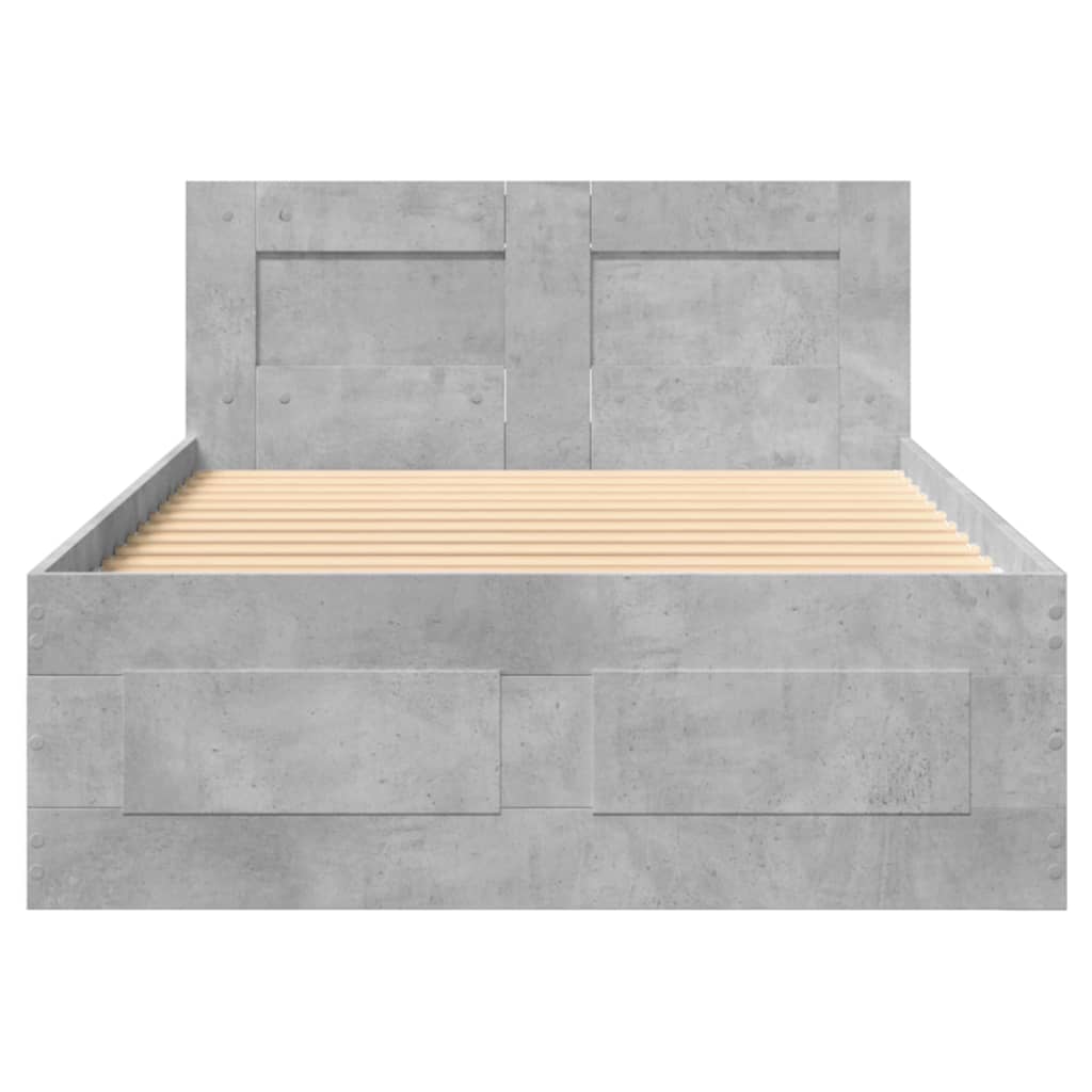 Giroletto Testiera Grigio Cemento 90x200 cm Legno Multistrato