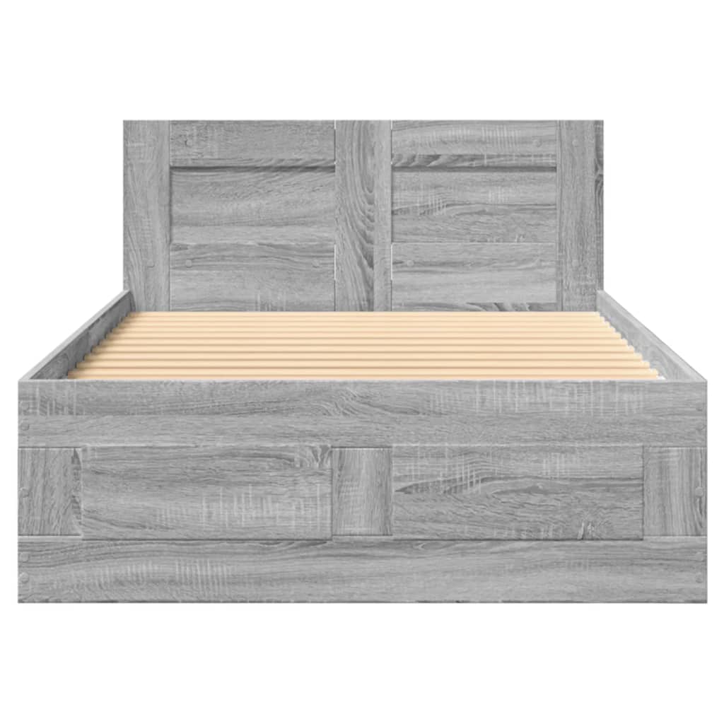 Giroletto con Testiera Grigio Sonoma 90x200cm Legno Multistrato - homemem39