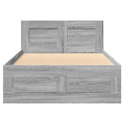 Giroletto con Testiera Grigio Sonoma 90x200cm Legno Multistrato - homemem39