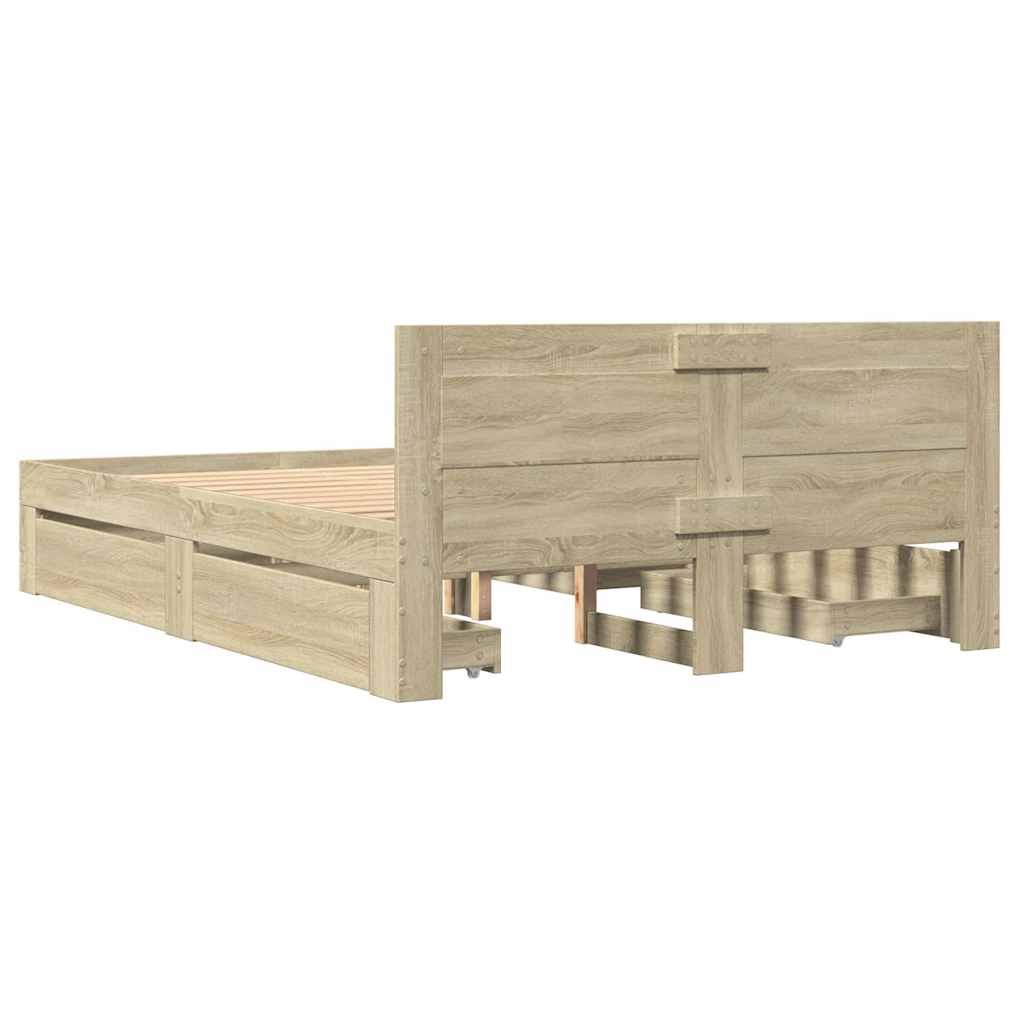 Giroletto Testiera Rovere Sonoma 135x190 cm Legno Multistrato | homemem39