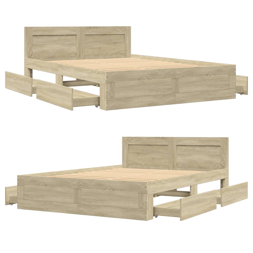 Giroletto Testiera Rovere Sonoma 135x190 cm Legno Multistrato