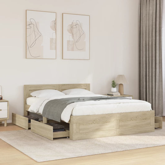 Giroletto Testiera Rovere Sonoma 135x190 cm Legno Multistrato | homemem39