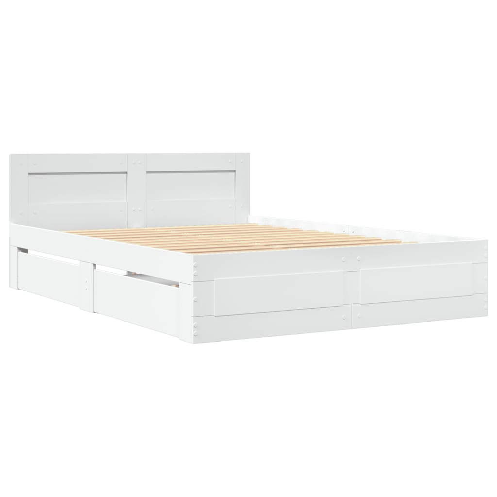 Giroletto con Testiera Bianco 120x190 cm in Legno Multistrato | homemem39