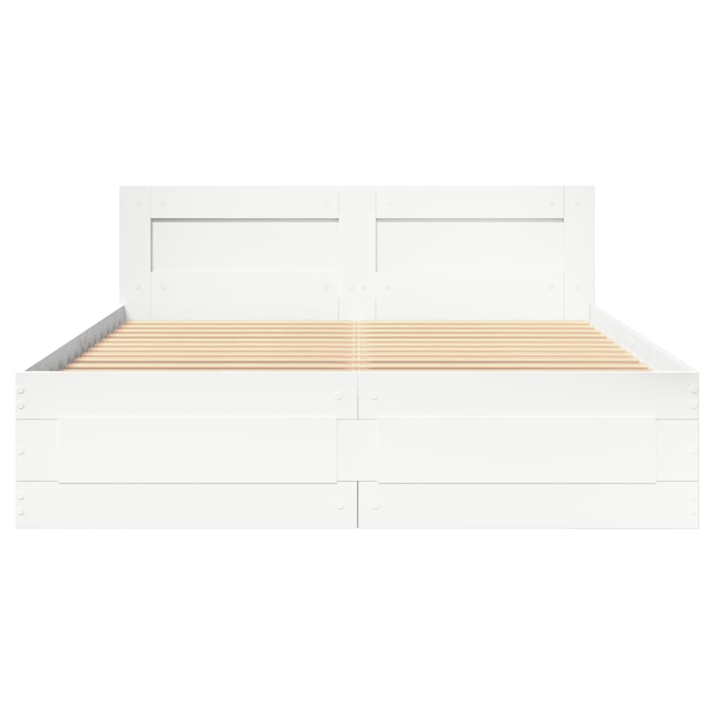 Giroletto con Testiera Bianco 120x190 cm in Legno Multistrato | homemem39