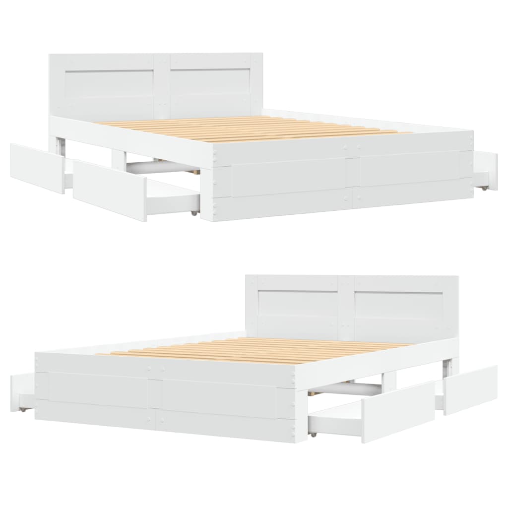 Giroletto con Testiera Bianco 120x190 cm in Legno Multistrato | homemem39