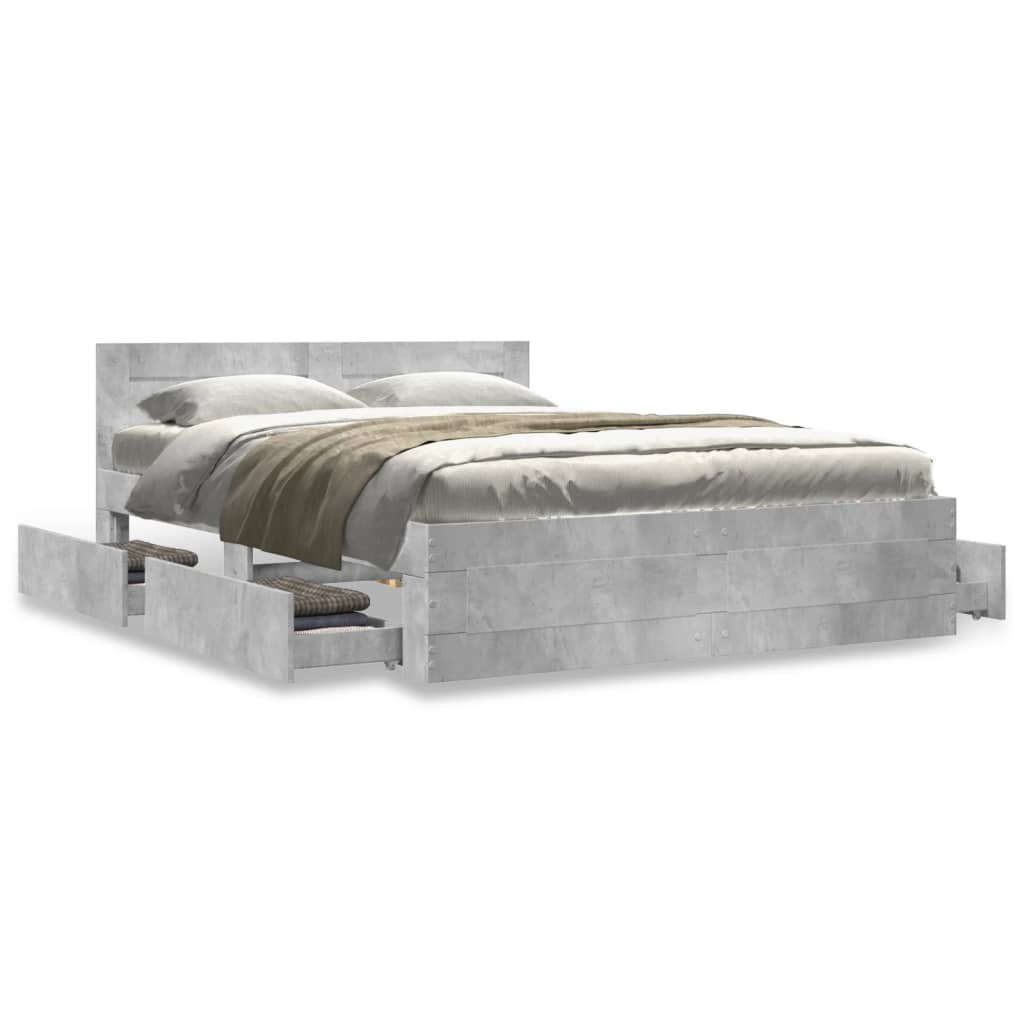 Giroletto Testiera Grigio Cemento 120x190 cm Legno Multistrato