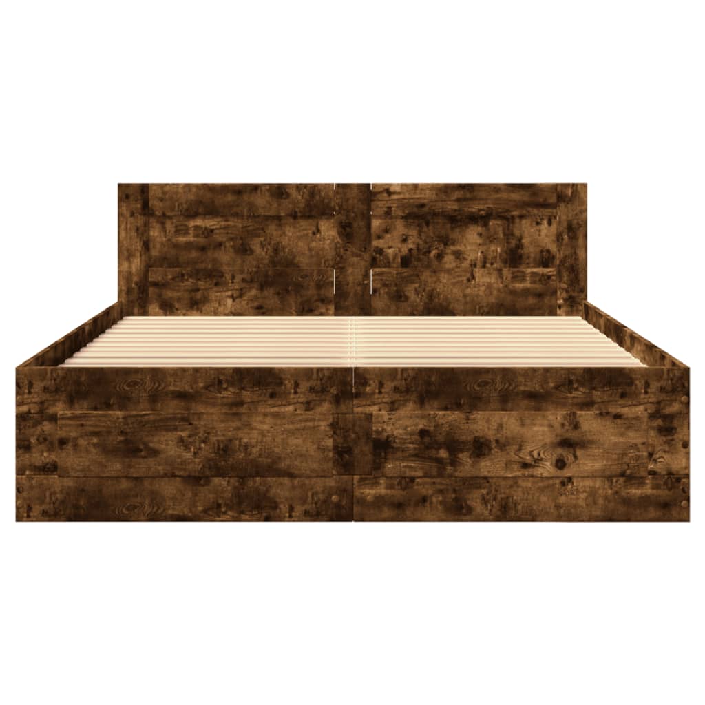 Giroletto con Testiera Rovere Fumo 120x190 cm Legno Multistrato | homemem39