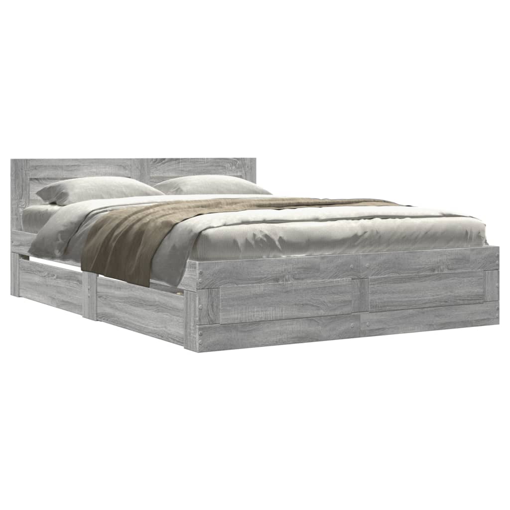 Giroletto Testiera Grigio Sonoma 120x190 cm Legno Multistrato | homemem39