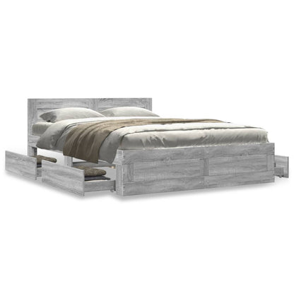 Giroletto Testiera Grigio Sonoma 120x190 cm Legno Multistrato